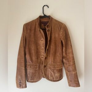 Vintage Margaret Godfrey Brown Leather Jacket Size XS